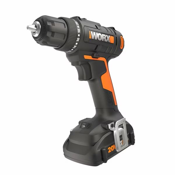 20V Li-Ion 3/8in Cordless Drill / Driver with Battery and Charger, Worx, Mfr#: WX100